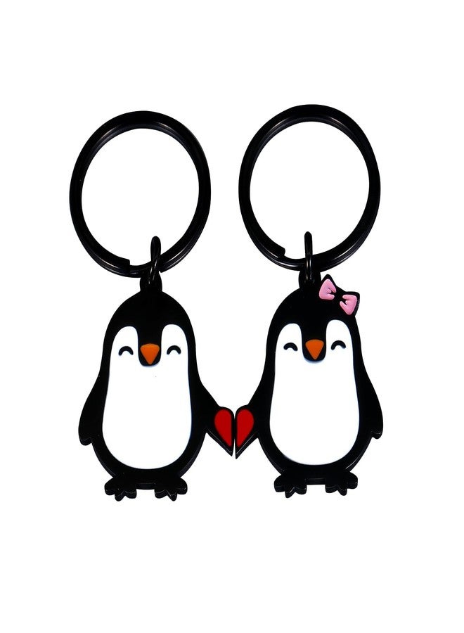 FOOZDEEVAAQ Matching Keychains for Couples Penguin Keychain Christmas Stocking Stuffers for Women Men White Elephant Gifts for adults Valentines Gifts for Boyfriend Girlfriend 11th Anniversary Husband Birthday - Image 1